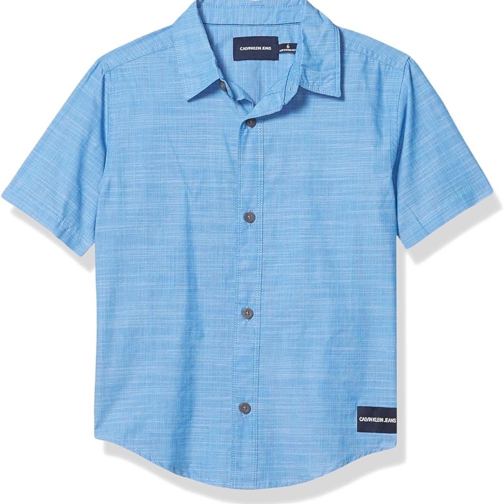 Calvin Klein Boys Medium (10/12) Blue Button Down Shirt